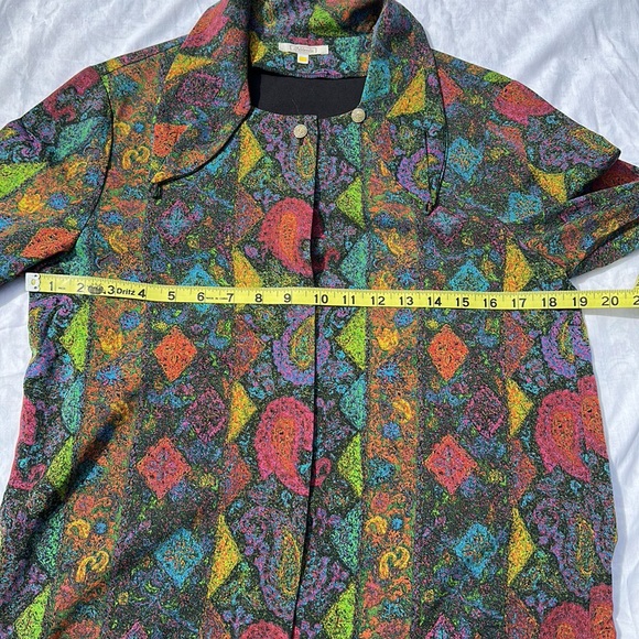 Addenda abstract paint stroke paisley pattern button down shirt Size L - Picture 8 of 9